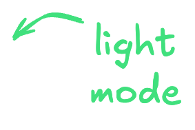 Arrow pointing to whale logo indicating click to switch to light mode